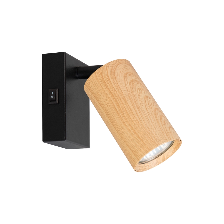 Brilagi - Foco de parede SELE 1xGU10/30W/230V preto/decoração em carvalho