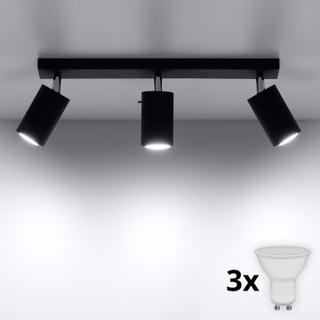 Brilagi -  Foco LED ASMUS 3xGU10/7W/230V preto