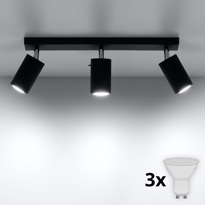 Brilagi -  Foco LED ASMUS 3xGU10/7W/230V preto