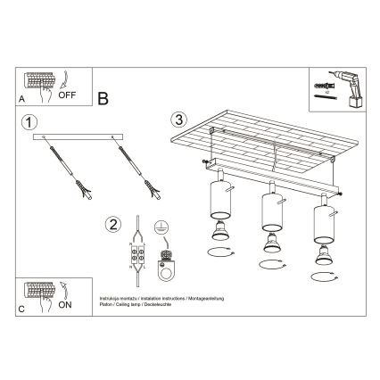 Brilagi -  Foco LED ASMUS 3xGU10/7W/230V preto