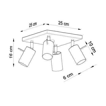 Brilagi -  Foco LED ASMUS 4xGU10/7W/230V preto