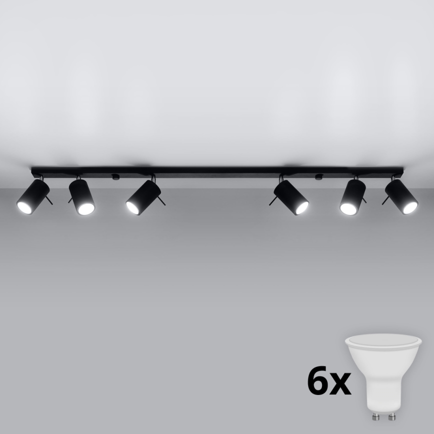 Brilagi -  Foco LED ASMUS 6xGU10/7W/230V preto