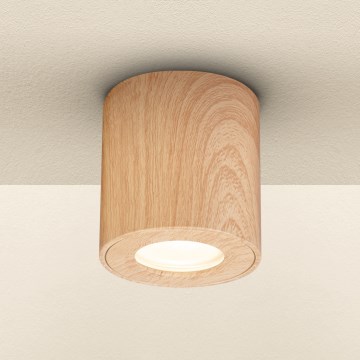 Brilagi - Foco para casa de banho MIA 1xGU10/30W/230V 84x80 mm decoração em carvalho IP44