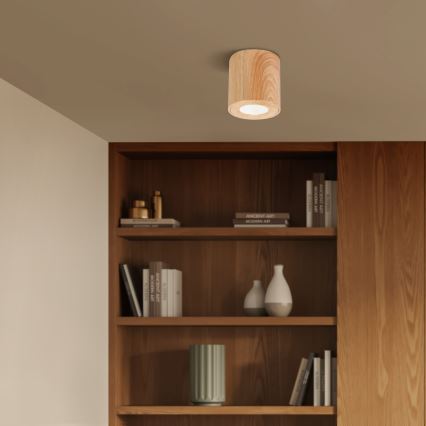 Brilagi - Foco para casa de banho MIA 1xGU10/30W/230V 84x80 mm decoração em carvalho IP44