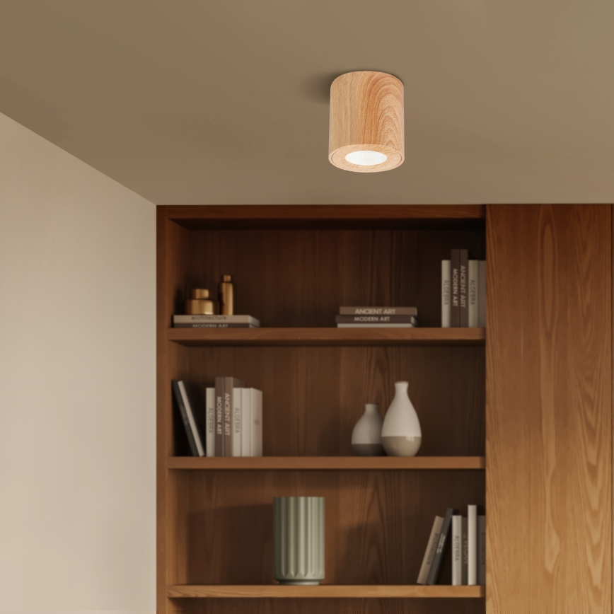 Brilagi - Foco para casa de banho MIA 1xGU10/30W/230V 84x80 mm decoração em carvalho IP44