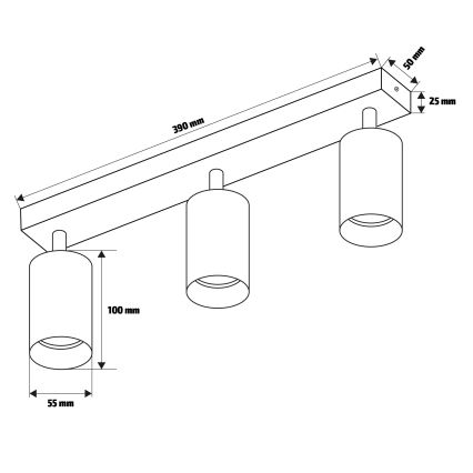 Brilagi - Foco para casa de banho SELE 3xGU10/30W/230V IP44 prateado