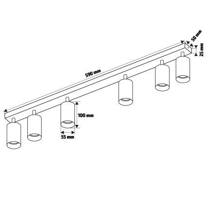 Brilagi - Foco para casa de banho SELE 6xGU10/30W/230V IP44 prateado