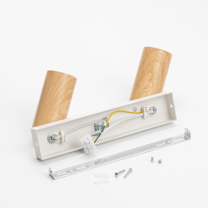 Brilagi - Foco SELE 2xGU10/30W/230V branco/decoração em carvalho