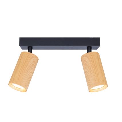 Brilagi - Foco SELE 2xGU10/30W/230V preto/decoração em carvalho