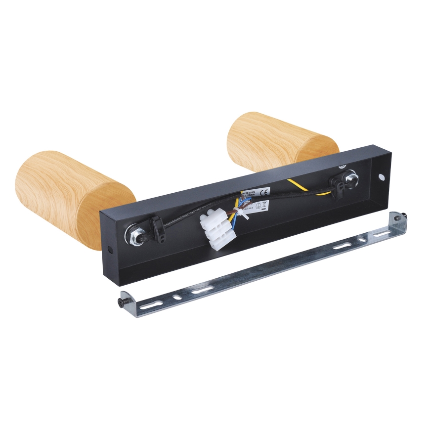 Brilagi - Foco SELE 2xGU10/30W/230V preto/decoração em carvalho