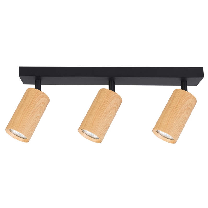 Brilagi - Foco SELE 3xGU10/30W/230V preto/decoração em carvalho