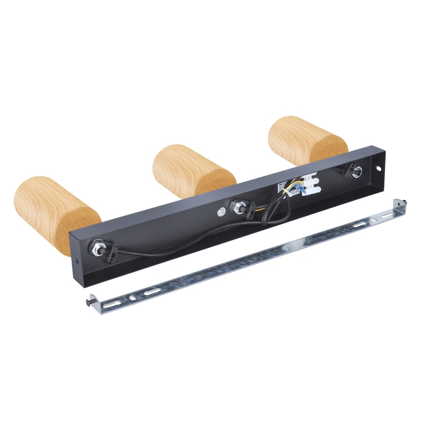 Brilagi - Foco SELE 3xGU10/30W/230V preto/decoração em carvalho