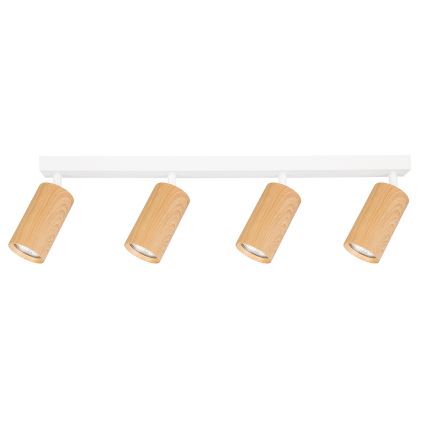 Brilagi - Foco SELE 4xGU10/30W/230V branco/decoração em carvalho