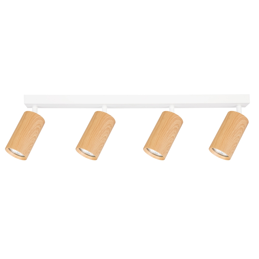 Brilagi - Foco SELE 4xGU10/30W/230V branco/decoração em carvalho