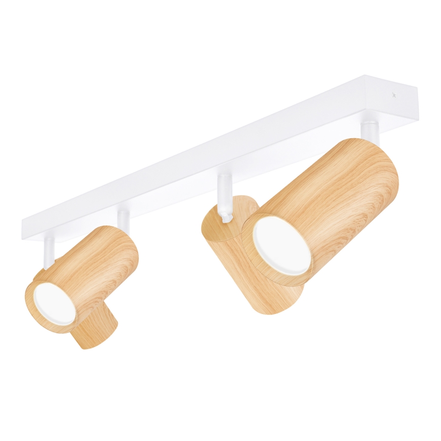 Brilagi - Foco SELE 4xGU10/30W/230V branco/decoração em carvalho