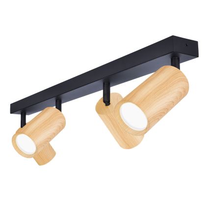 Brilagi - Foco SELE 4xGU10/30W/230V preto/decoração em carvalho