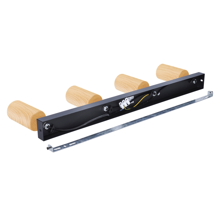 Brilagi - Foco SELE 4xGU10/30W/230V preto/decoração em carvalho