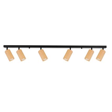 Brilagi - Foco SELE 6xGU10/30W/230V preto/decoração em carvalho