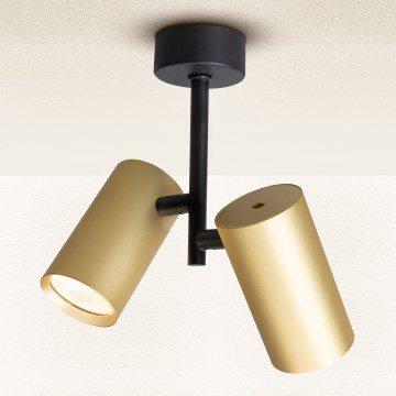 Brilagi - Foco SELE VERTICAL 2xGU10/30W/230V preto/dourado