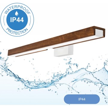 Brilagi - Iluminação de espelho para casa de banho LED WOODY MIRROR LED/12W/230V 60 cm IP44 carvalho cereja/branco