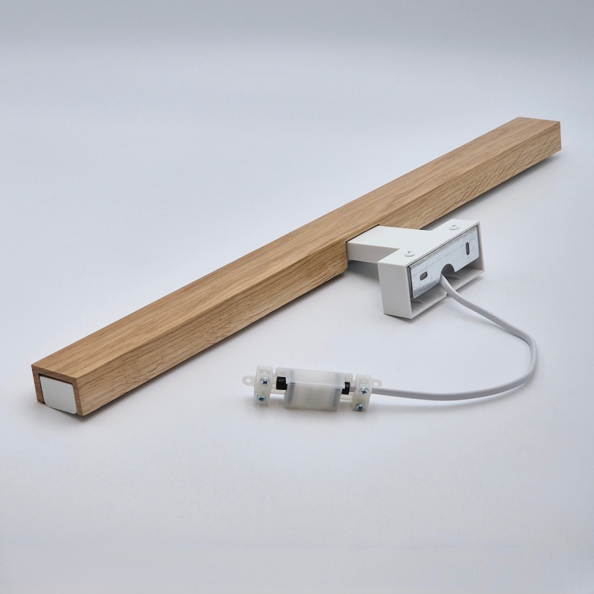 Brilagi - Iluminação de espelho para casa de banho LED WOODY MIRROR LED/12W/230V 60 cm IP44 carvalho/branco