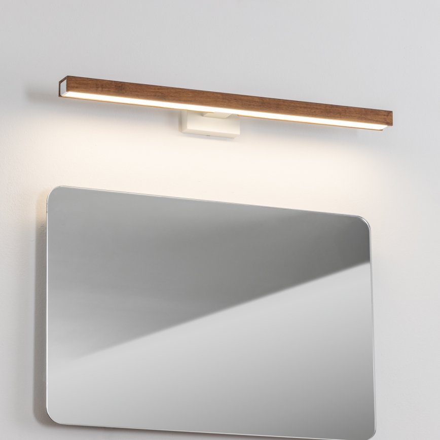 Brilagi - Iluminação de espelho para casa de banho LED WOODY MIRROR LED/12W/230V 60 cm IP44 carvalho cereja/branco