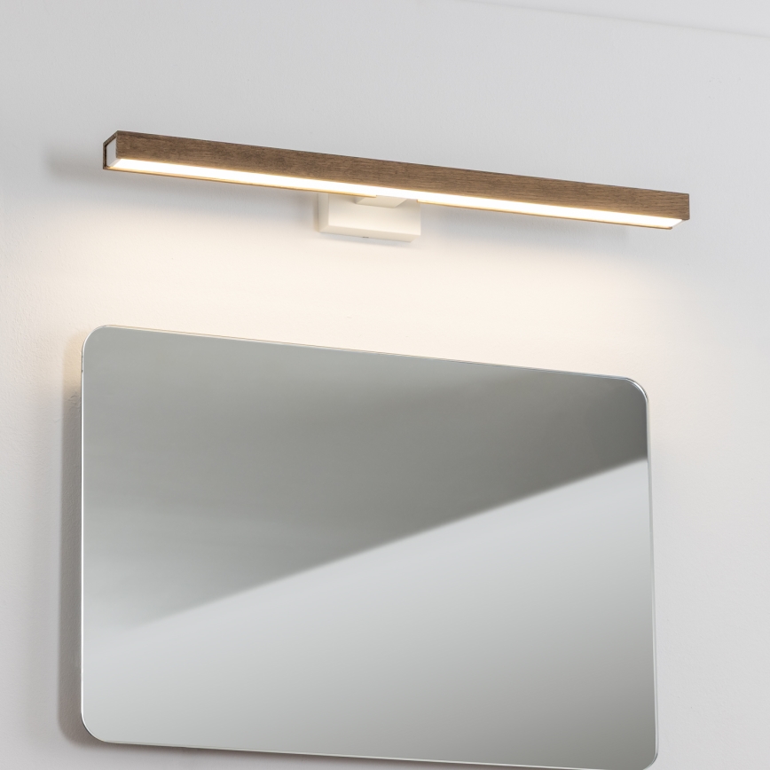 Brilagi - Iluminação de espelho para casa de banho LED WOODY MIRROR LED/12W/230V 60 cm IP44 carvalho nogueira/branco
