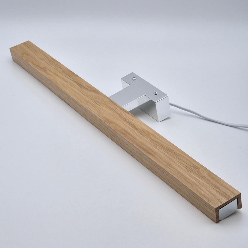 Brilagi - Iluminação de espelho para casa de banho LED WOODY MIRROR LED/12W/230V 60 cm IP44 carvalho/cromado brilhante