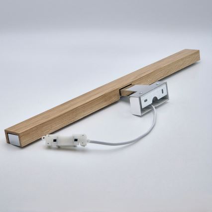 Brilagi - Iluminação de espelho para casa de banho LED WOODY MIRROR LED/12W/230V 60 cm IP44 carvalho/cromado brilhante
