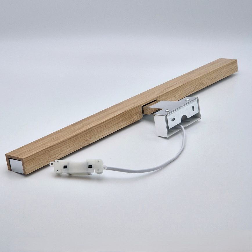 Brilagi - Iluminação de espelho para casa de banho LED WOODY MIRROR LED/12W/230V 60 cm IP44 carvalho/cromado brilhante