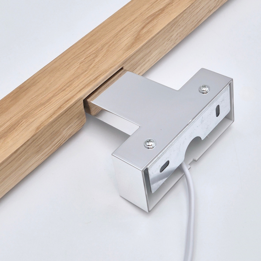 Brilagi - Iluminação de espelho para casa de banho LED WOODY MIRROR LED/12W/230V 60 cm IP44 carvalho/cromado brilhante