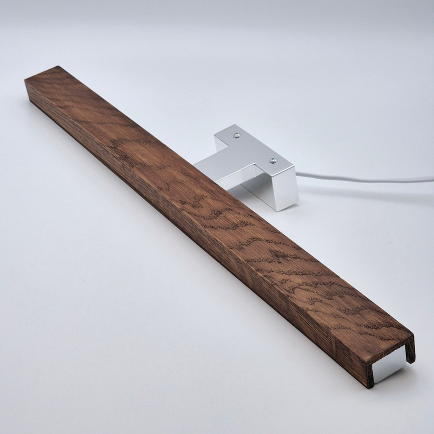 Brilagi - Iluminação de espelho para casa de banho LED WOODY MIRROR LED/12W/230V 60 cm IP44 carvalho cereja/cromado brilhante
