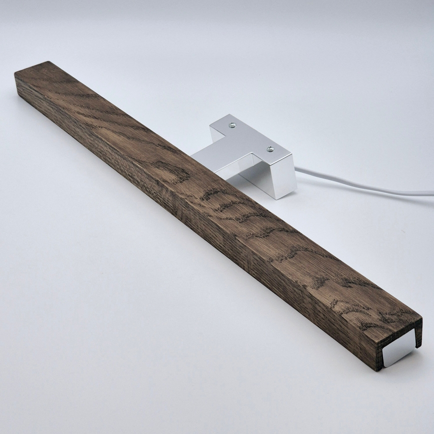Brilagi - Iluminação de espelho para casa de banho LED WOODY MIRROR LED/12W/230V 60 cm IP44 carvalho nogueira/cromado brilhante