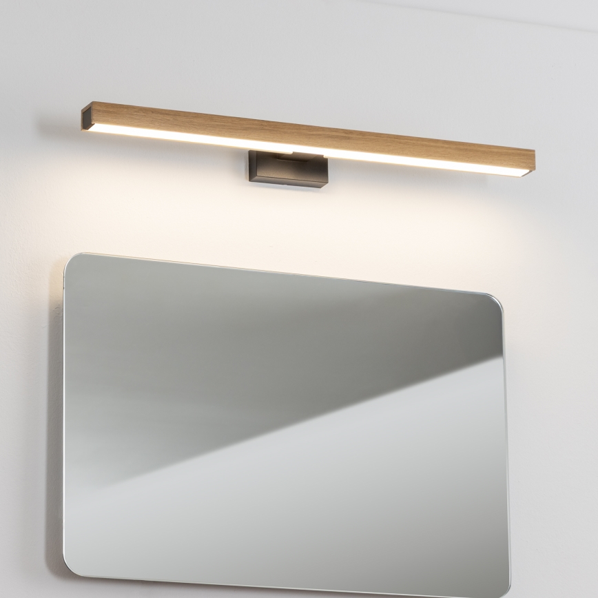 Brilagi - Iluminação de espelho para casa de banho LED WOODY MIRROR LED/12W/230V 60 cm IP44 carvalho/preto