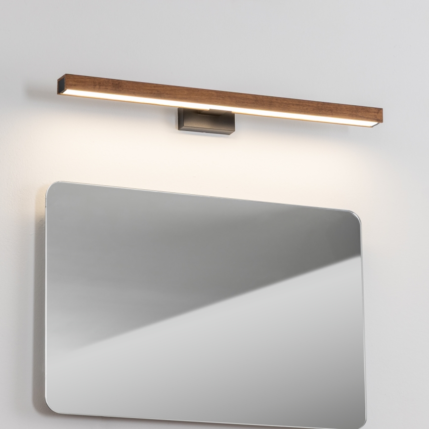 Brilagi - Iluminação de espelho para casa de banho LED WOODY MIRROR LED/12W/230V 60 cm IP44 carvalho cereja/preto