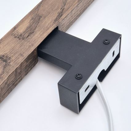 Brilagi - Iluminação de espelho para casa de banho LED WOODY MIRROR LED/12W/230V 60 cm IP44 carvalho nogueira/preto