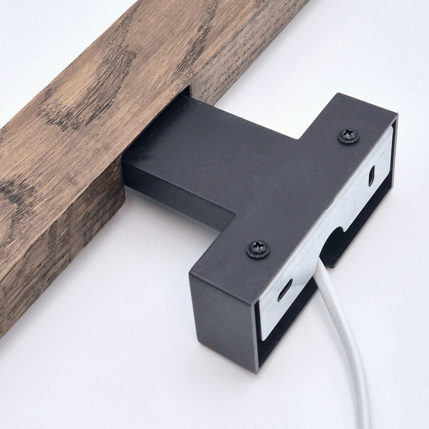 Brilagi - Iluminação de espelho para casa de banho LED WOODY MIRROR LED/12W/230V 60 cm IP44 carvalho nogueira/preto