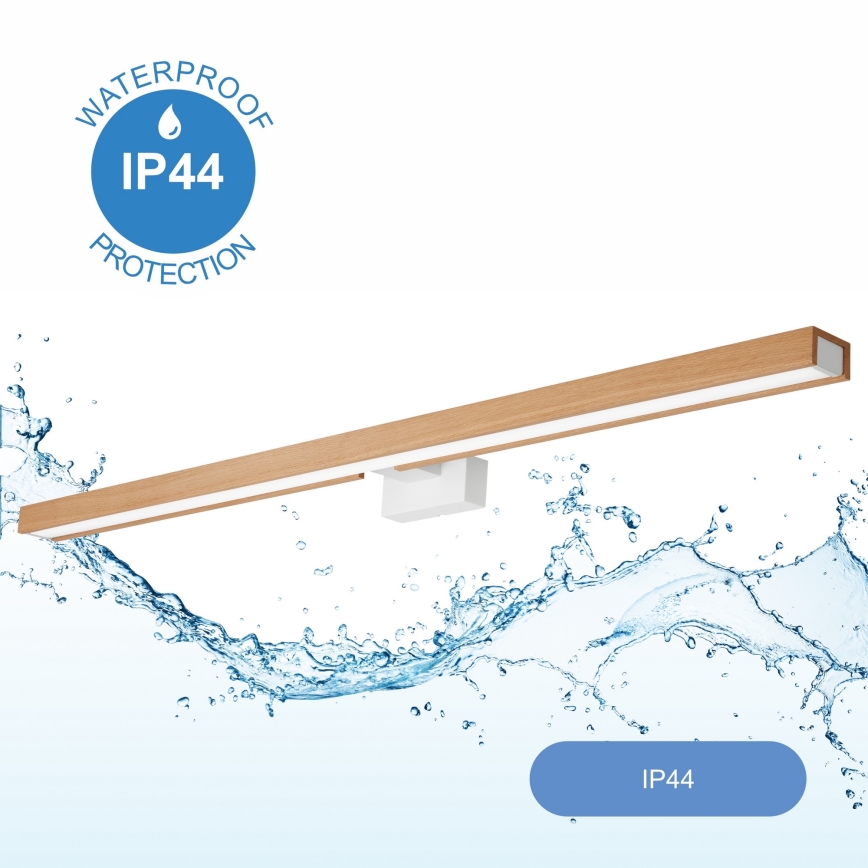 Brilagi - Iluminação de espelho para casa de banho LED WOODY MIRROR LED/15W/230V 90 cm IP44 carvalho/branco