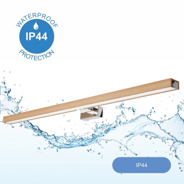 Brilagi - Iluminação de espelho para casa de banho LED WOODY MIRROR LED/15W/230V 90 cm IP44 carvalho/cromado brilhante