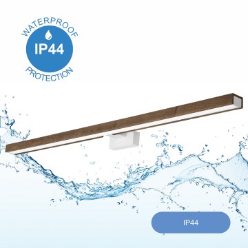 Brilagi - Iluminação de espelho para casa de banho LED WOODY MIRROR LED/15W/230V 90 cm IP44 carvalho nogueira/branco
