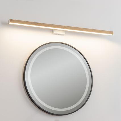 Brilagi - Iluminação de espelho para casa de banho LED WOODY MIRROR LED/15W/230V 90 cm IP44 carvalho/branco