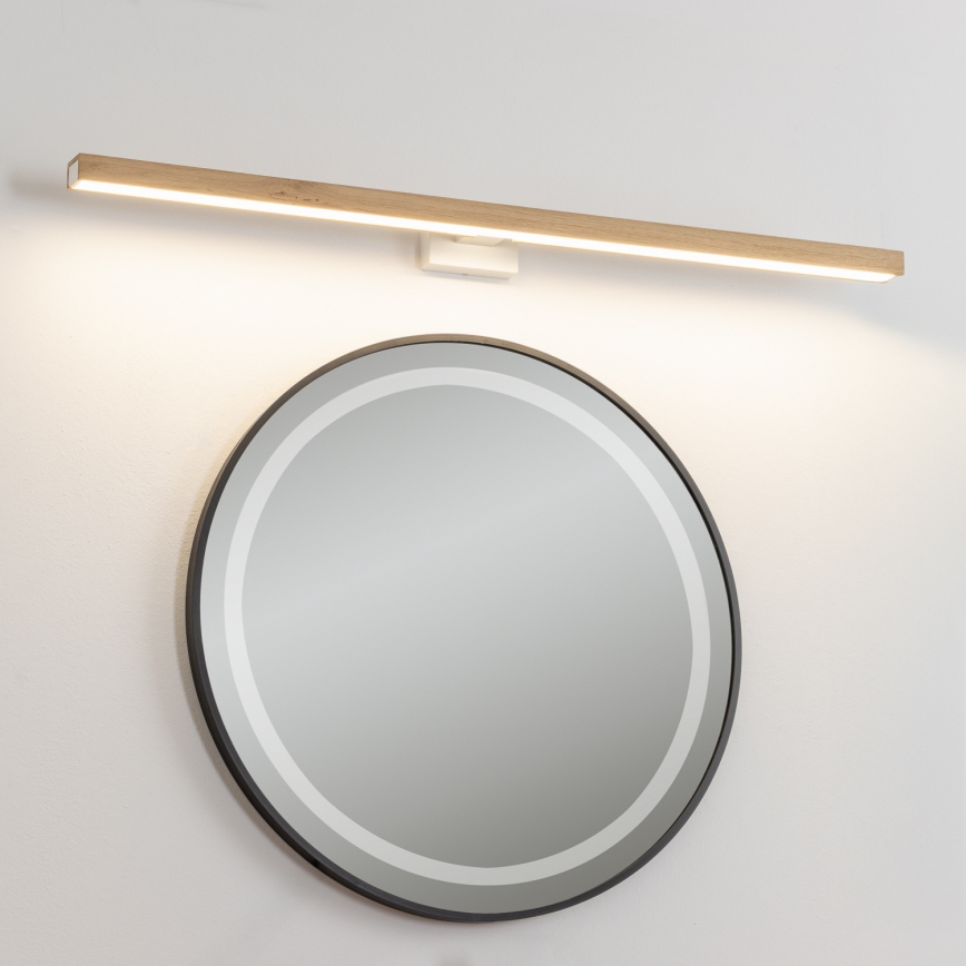 Brilagi - Iluminação de espelho para casa de banho LED WOODY MIRROR LED/15W/230V 90 cm IP44 carvalho/branco