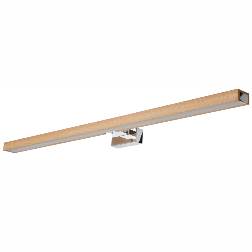 Brilagi - Iluminação de espelho para casa de banho LED WOODY MIRROR LED/15W/230V 90 cm IP44 carvalho/cromado brilhante