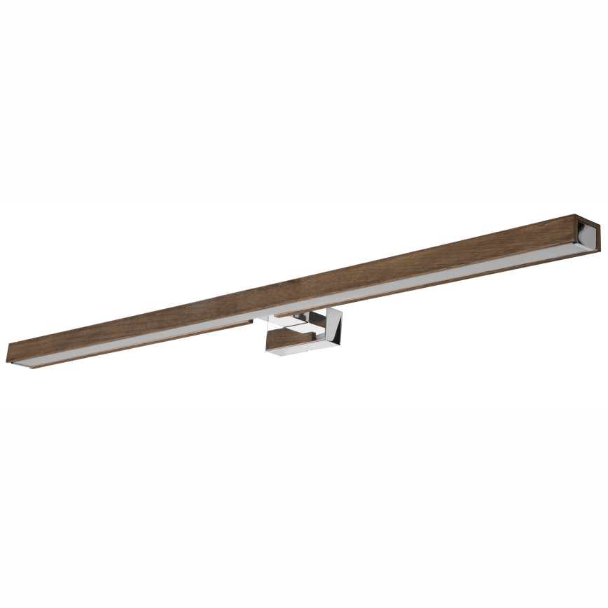 Brilagi - Iluminação de espelho para casa de banho LED WOODY MIRROR LED/15W/230V 90 cm IP44 carvalho nogueira/cromado brilhante