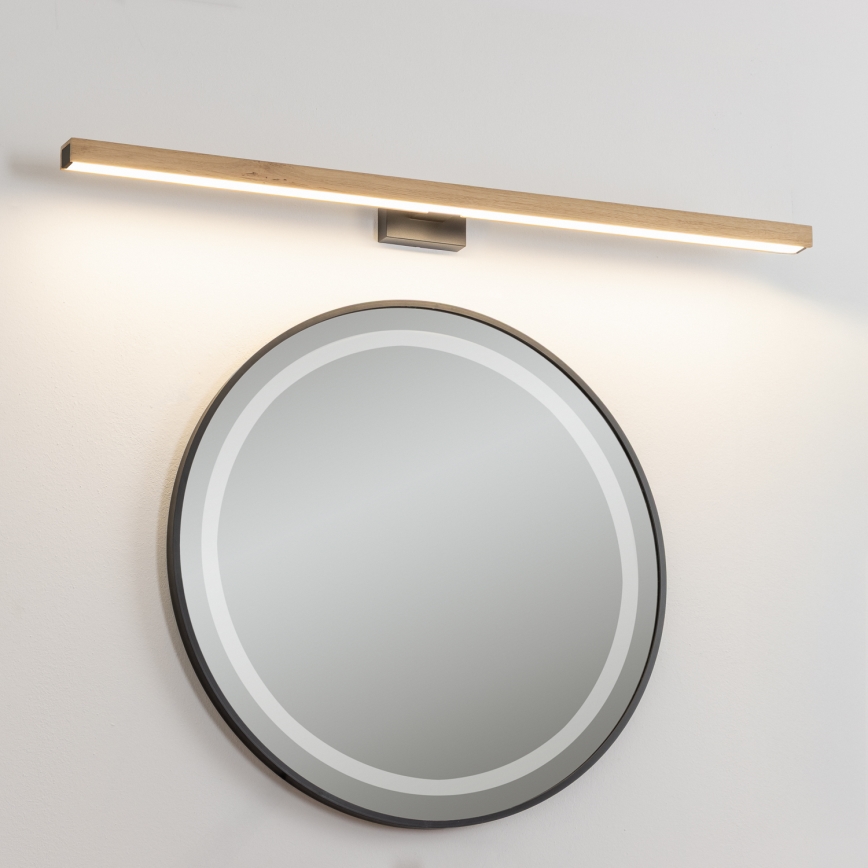 Brilagi - Iluminação de espelho para casa de banho LED WOODY MIRROR LED/15W/230V 90 cm IP44 carvalho/preto