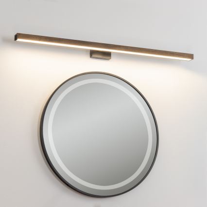 Brilagi - Iluminação de espelho para casa de banho LED WOODY MIRROR LED/15W/230V 90 cm IP44 carvalho nogueira/preto