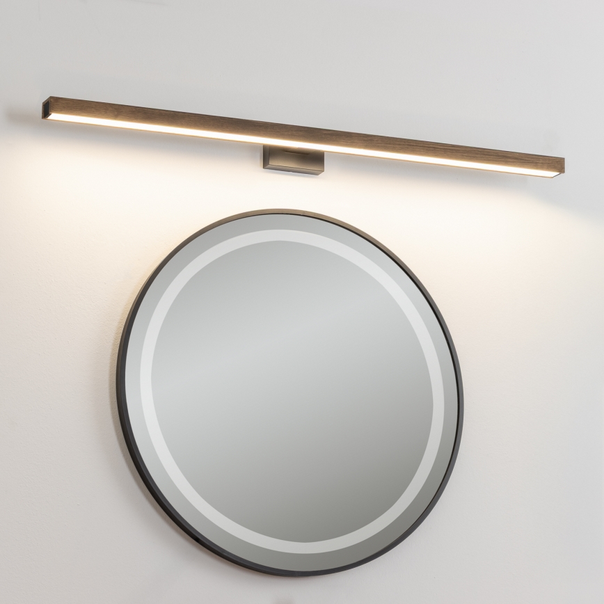 Brilagi - Iluminação de espelho para casa de banho LED WOODY MIRROR LED/15W/230V 90 cm IP44 carvalho nogueira/preto