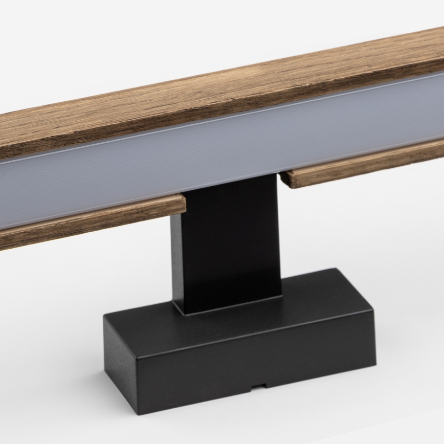 Brilagi - Iluminação de espelho para casa de banho LED WOODY MIRROR LED/15W/230V 90 cm IP44 carvalho nogueira/preto