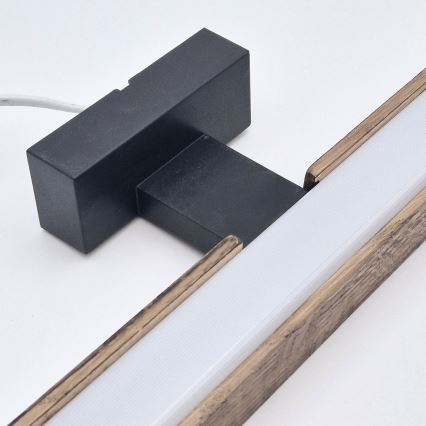 Brilagi - Iluminação de espelho para casa de banho LED WOODY MIRROR LED/15W/230V 90 cm IP44 carvalho nogueira/preto