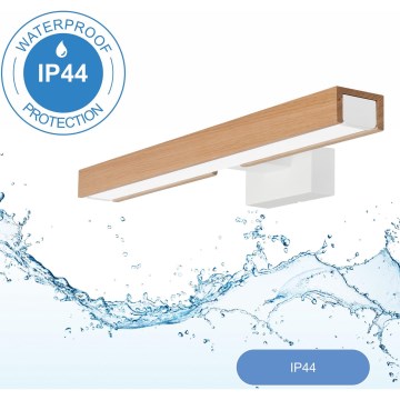 Brilagi - Iluminação de espelho para casa de banho LED WOODY MIRROR LED/8W/230V 40 cm IP44 carvalho/branco